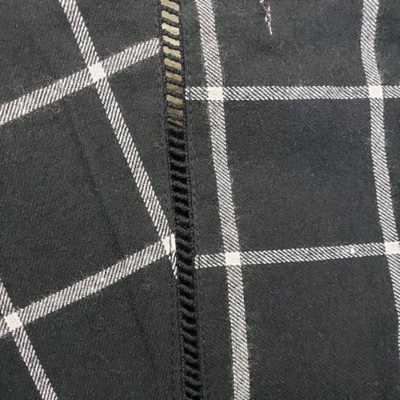 NWT Christy & Co Black/White Plaid Dolman Sleeve Pocketed Cutout Seam Midi Dress - Picture 15 of 16